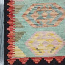 Heritage Tribal Runner, Handmade Artisan Afghan Turkish Scandinavian Navajo Bohemian Flatweave Wool Multicolour Kilim Runner Rug 195x59 cm - thumbnail 4