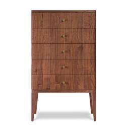 Tokio Tall - Handmade Walnut Chest Of Drawers Modern Tallboy Dresser - thumbnail 1