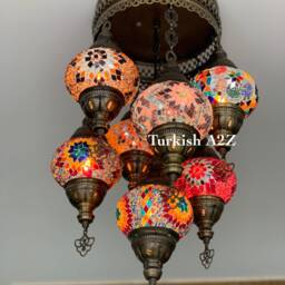 7 - Ball Sultan Chandelier - Medium Globe , Short Chandelier Flush Against The Ceiling - thumbnail 3