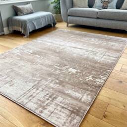 New Modern Beige Gold Sketch Design Rug Colourful Silky Soft Good Quality Floor Area Mats UK - thumbnail 2