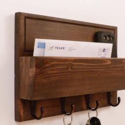 Mail Organizer Wall, Entryway Organizer, Key Rack, Holder, Rustic And - thumbnail 2