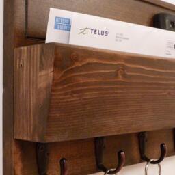 Mail Organizer Wall, Entryway Organizer, Key Rack, Holder, Rustic And - thumbnail 3