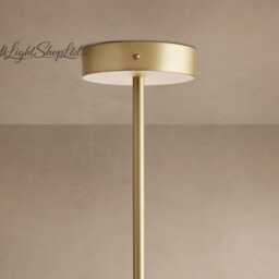 Mid Century Modern Chandelier, Brushed Brass 5-Light Pendant, Cone Shade Ceiling Fixture, Minimalist Black & Dining Room Light - thumbnail 2
