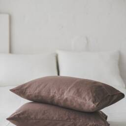 Cornflower Blue Linen Pillowcase, Natural Pillow Cover With Envelope Closure, Soft Case, Handmade Pillowcase - thumbnail 3