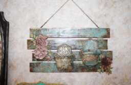 Handmade Clay Hamsa Wall Hanging With Pockets - thumbnail 1