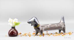 Ceramic Figurine Dog, Black Dog Dachshund Sculpture, Table Decoration, Handmade Art, Made To Order - thumbnail 1