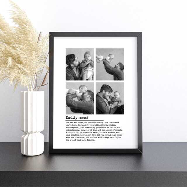 Daddy Definition Print, Personalised Photo Frame For Daddy, Picture Dad Gift Husband, Father Birthday - image 1
