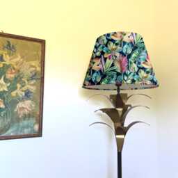 Rainforest Velvet Empire Lampshade, Multicoloured Leaves - thumbnail 1