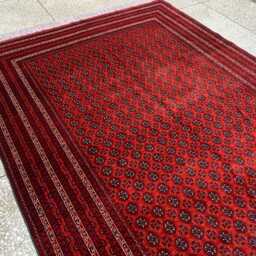 Vintage Mowri Gul Rug 9.6x6.6 Ft Hand-Knotted Afghan Wool Carpet - thumbnail 4
