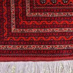 Vintage Mowri Gul Rug 9.6x6.6 Ft Hand-Knotted Afghan Wool Carpet - thumbnail 3