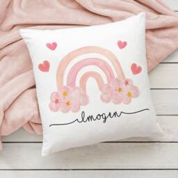 Rainbow Cushion For Girls Personalised Any Name Pillow Decorative Cushions Bedroom Accessories Nursery Decor Birthday Gifts Keepsake Present - thumbnail 3