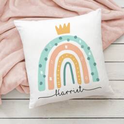 Rainbow Cushion For Girls Personalised Any Name Pillow Decorative Cushions Bedroom Accessories Nursery Decor Birthday Gifts Keepsake Present - thumbnail 2
