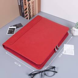 2/3/4R Binder Vegan Leather Portfolio, Personalized Zippered Document Holder For Her, A4 Notepad Folder, Gifts Women, Corporate Gift - thumbnail 3