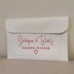 Personalized Cream Felt Wedding Planner Folder, 15.6 - thumbnail 2