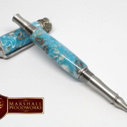 Handmade Seashell Pen - Antiqued Pewter, Nautical Executive Gift - thumbnail 3