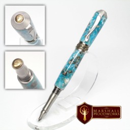 Handmade Seashell Pen - Antiqued Pewter, Nautical Executive Gift - thumbnail 2