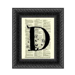 Letter D Monogram With A Modern Twist Printed On Dictionary Page From 1897, Art Print, Wall Decor, Wedding Nursery Decor - thumbnail 3