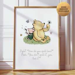 Winnie The Pooh Nursery Print, Wall Art, Bear Baby Child Kids Decor, Girl Eeyore, Tigger & Piglet Posters - thumbnail 3