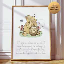 Winnie The Pooh Nursery Print, Wall Art, Bear Baby Child Kids Decor, Girl Eeyore, Tigger & Piglet Posters - thumbnail 1