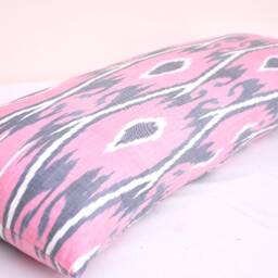 Hot Pink Ikat Body Pillow Cover, Long Lumbar - thumbnail 3