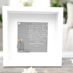 Best Friend Gift Framed Pebble Picture Besties Personalised Art Picture, Colleagues, Home Decor, Thank You Gift - thumbnail 2