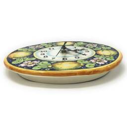 Italian Ceramic Wall Clock Decorated Lemons Hand Painted Made in Italy Tuscan Art Pottery - thumbnail 3