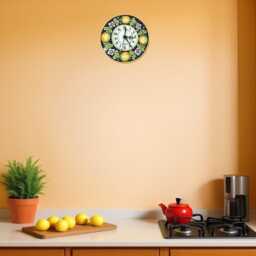 Italian Ceramic Wall Clock Decorated Lemons Hand Painted Made in Italy Tuscan Art Pottery - thumbnail 2