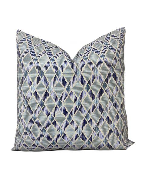Schumacher Dexter Indoor/Outdoor Blues Double Sided Cushion Covers Pillow - image 1