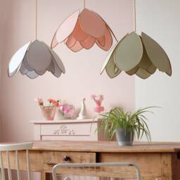 Double Flower Pendant Light - Eucalyptus & Gold - thumbnail 4