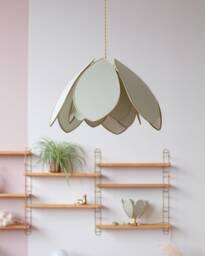 Double Flower Pendant Light - Eucalyptus & Gold