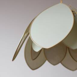 Double Flower Pendant Light - Eucalyptus & Gold - thumbnail 3