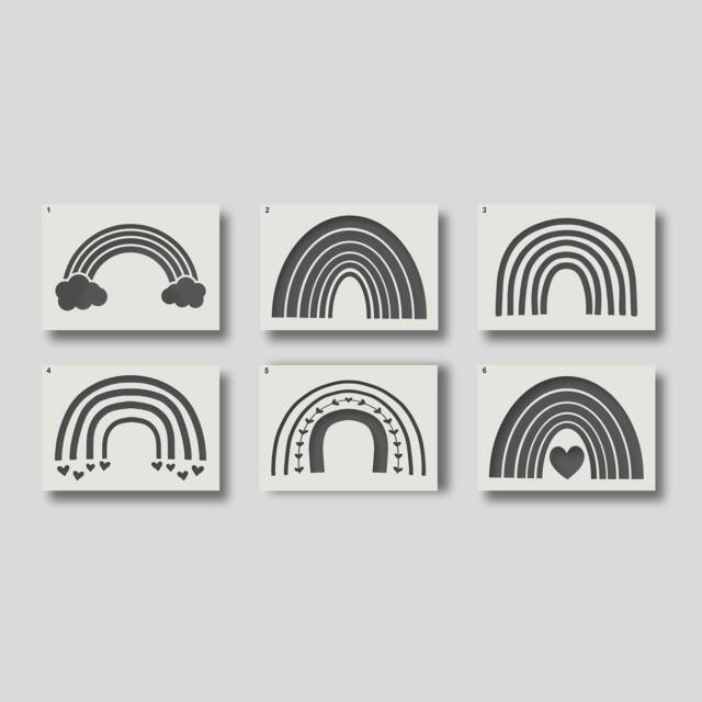 Rainbow Stencils - Reusable For Wall Art, Home D??cor, Painting. Various Style & Size Options Available A6, A5, A4, A3, A2, Set 1 - image 1