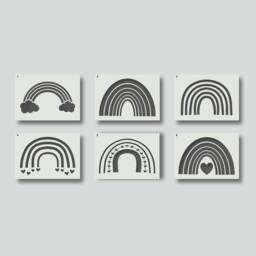 Rainbow Stencils - Reusable For Wall Art, Home D??cor, Painting. Various Style & Size Options Available A6, A5, A4, A3, A2, Set 1 - thumbnail 1