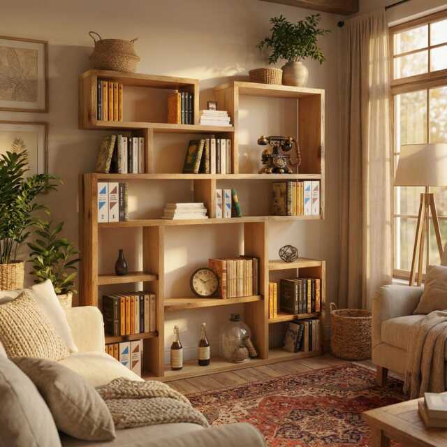 Reclaimed Wood Bookcase/Shelving Unit - Scaffold Furniture- Gaps - image 1