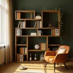 Reclaimed Wood Bookcase/Shelving Unit - Scaffold Furniture- Gaps - thumbnail 2