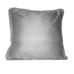 Solid Silk Decorative Throw Pillow With Fringe For Sofa Chair Or Couch Handmade in Usa - thumbnail 4