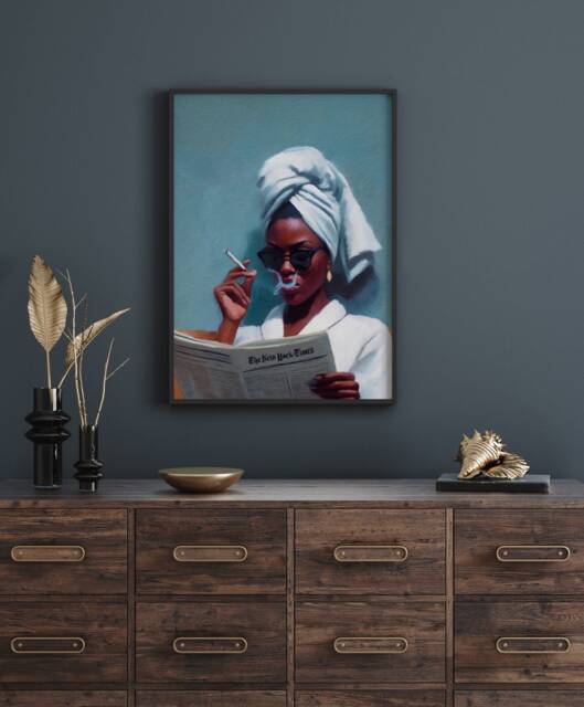 Black Woman Fashion Art Print Glamorous African American - image 1
