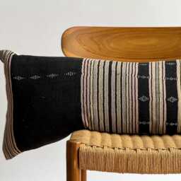 Vintage Embroidered Silk Textile Ethnic Piece Of Tradition Costume Lumbar Pillow Cover - thumbnail 2