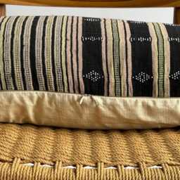Vintage Embroidered Silk Textile Ethnic Piece Of Tradition Costume Lumbar Pillow Cover - thumbnail 4
