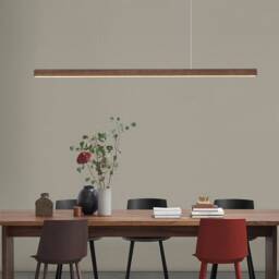 Minimalist Linear Wooden Pendant Led Light, Wood Chandelier Home & Living Decor, Modern Lighting - thumbnail 2