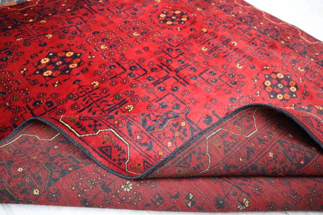 5x7 Tribal Bukhara Rug, Hand Knotted Veg Dyes Wool Area Khal Mohammedi Design Rug, Oriental Afghan Turkmen Bedroom Rug - image 1