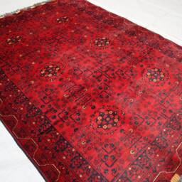 5x7 Tribal Bukhara Rug, Hand Knotted Veg Dyes Wool Area Khal Mohammedi Design Rug, Oriental Afghan Turkmen Bedroom Rug - thumbnail 2
