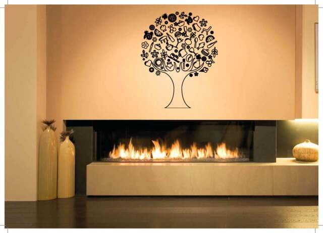 Food Tree Nature Cocktails Cake Tea Coffee Hearts Sushi Table Fruits Diy Wall Stickers Decals Vinyl Mural Decor Art Vg098 - image 1