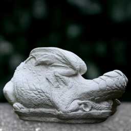 Concrete Curled Dragon Statue Outdoor Sculpture Cement Animal Decoration Dragon Lover Gift Wildlife Ornament Stone Gothic Art - thumbnail 4