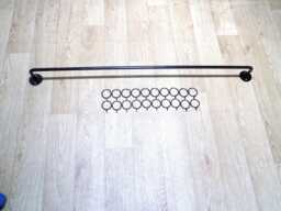 Curtain Rail & Ring Setwrought Iron - Forged Steel Hand Crafted in UK + Fitting Kit - thumbnail 1