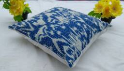New Ikat Print 16x16 Kantha Cushion Cover, Indian Pillowcases Pillow Cover - thumbnail 1