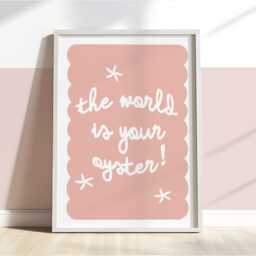 World Is Your Oyster Print, Pastel Girl Nursery Decor, Bedroom, Teen Sea - thumbnail 3