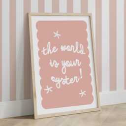 World Is Your Oyster Print, Pastel Girl Nursery Decor, Bedroom, Teen Sea - thumbnail 2
