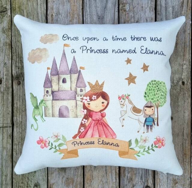 Personalised Princess Bedroom Cushion For Girls. Knight Cushion Boys. Boy & Girl Birthday Gifts Home Decor - image 1