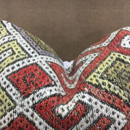 Vintage Turkish Kilim Pillow Cover, Handwoven Ethnic Rug, 20x20 - thumbnail 2